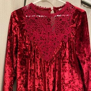 Red/Crimson velvet dress - Size Small